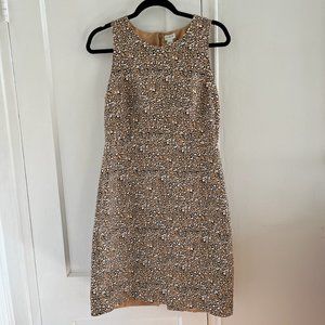 J.Crew Factory Basketweave sheath dress Leopard Print Sz 10 - EUC